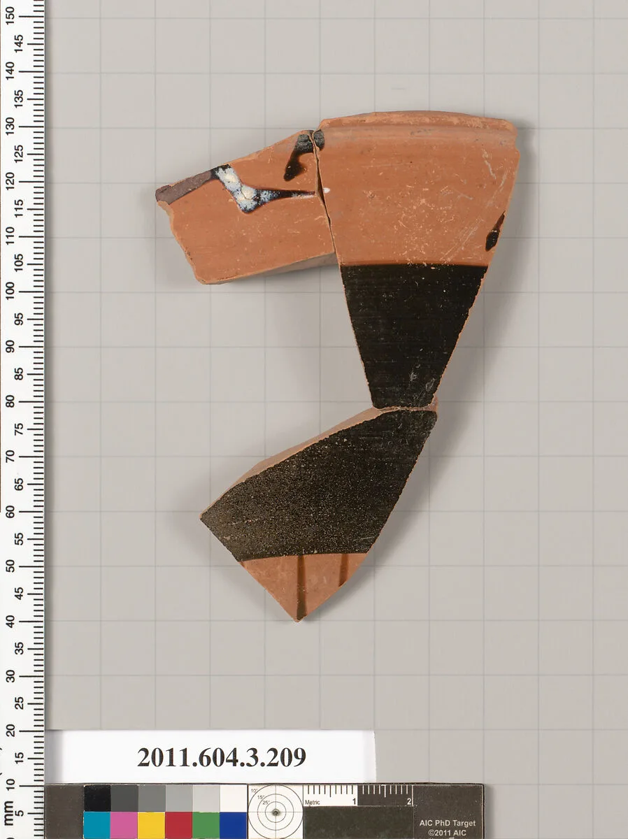 Terracotta fragment of a neck-amphora of Nicosthenic shape (jar) — Unknown