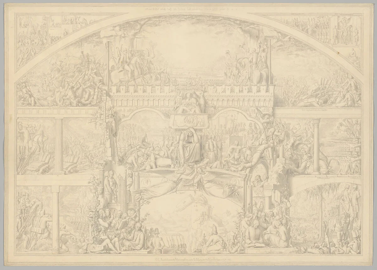 Preparatory Drawing for a Print Series on the History of Germany (Die Geschichte des deutschen Volkes in fünfzehn Bildern) — Carl Heinrich Hermann