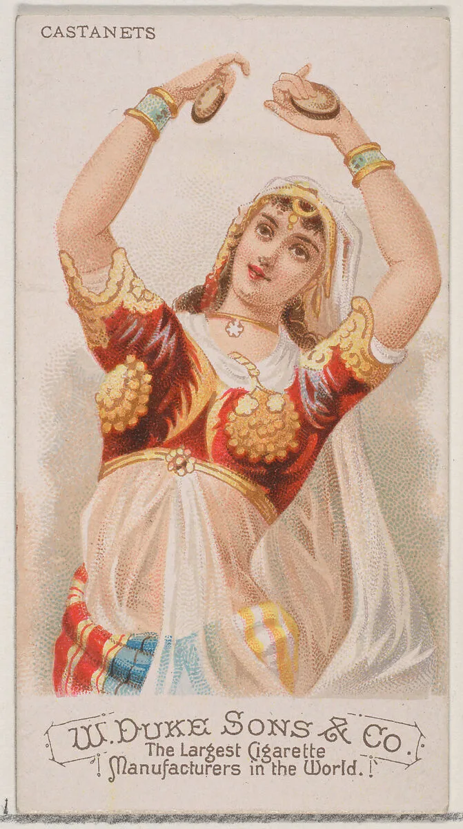Castanets, from the Musical Instruments series (N82) for Duke brand cigarettes — W. Duke, Sons & Co.|Schumacher & Ettlinger