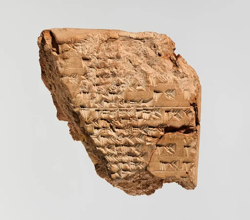 Cuneiform tablet: ephemeris of eclipses from at least S.E. 177 to 199 (?)