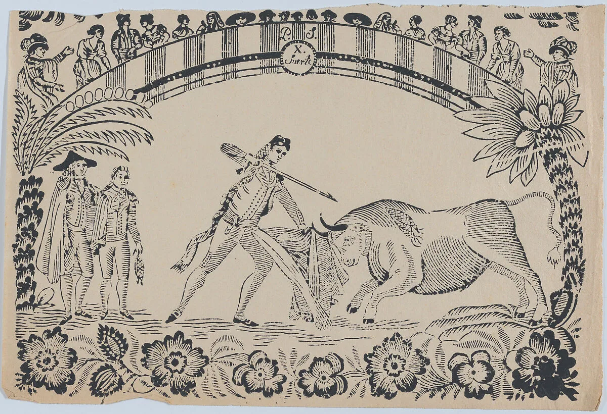 Suerte X: A torero prepares to stab the bull — Antonio Carnicero|Anonymous, Spanish, 19th century
