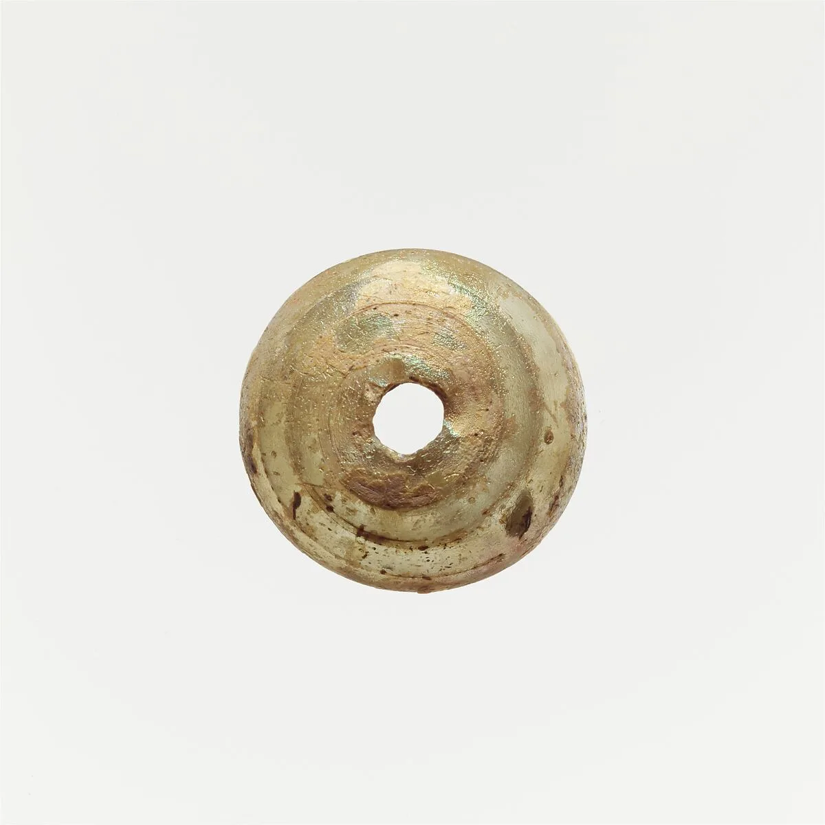 Glass spindle whorl — Unknown