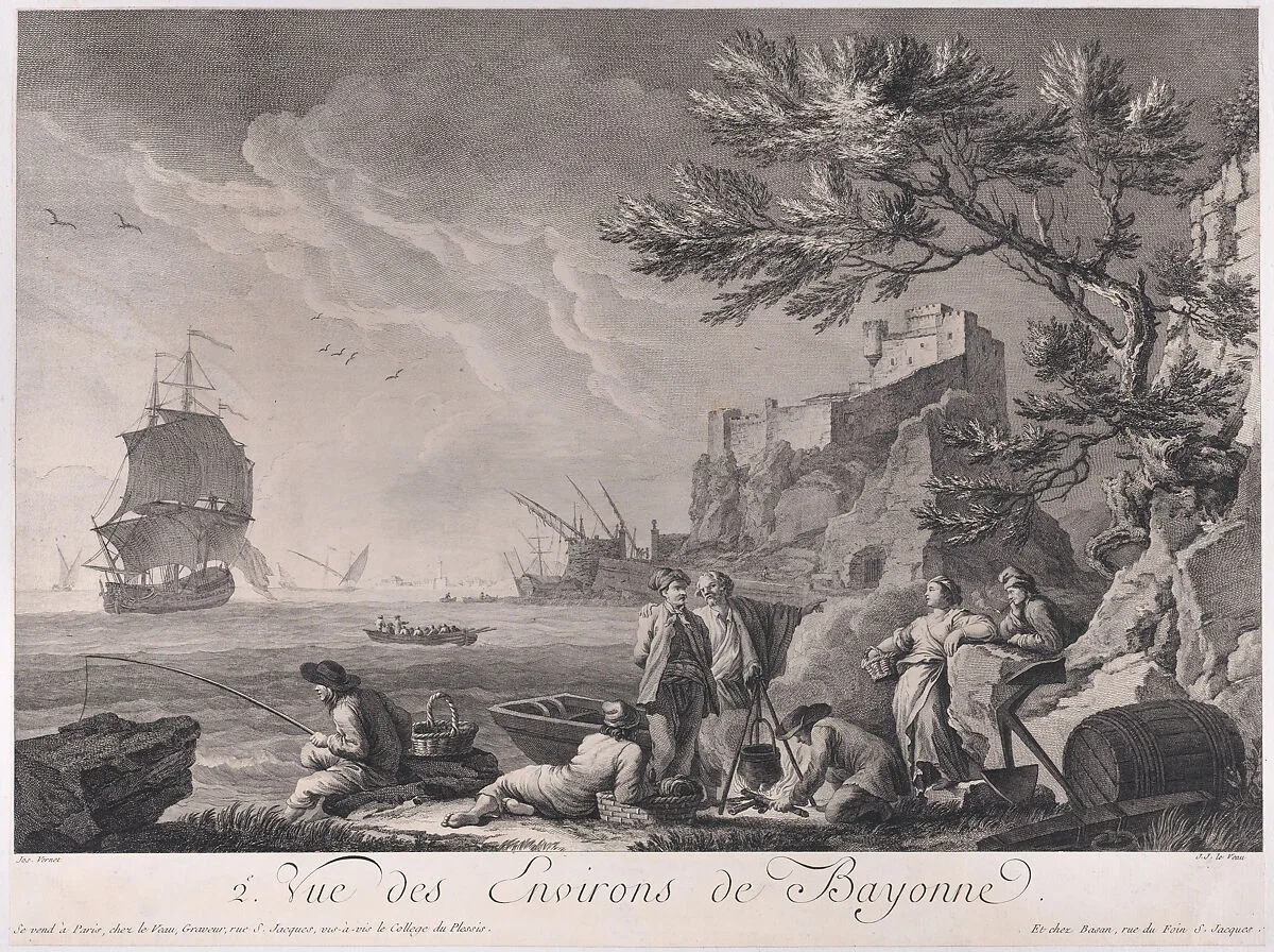 Second View of the Surroundings of Bayonne — Joseph Vernet|Jean Jacques Le Veau