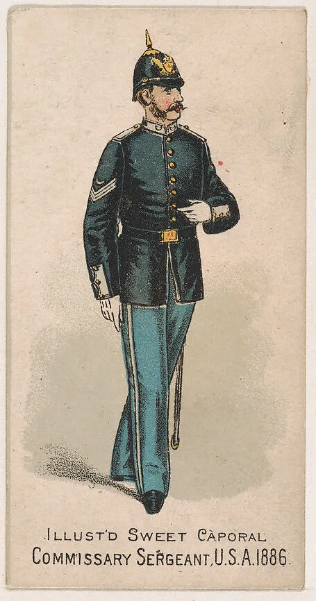 Commissary Sergeant, United States Army, 1886, from the Military Series (N224) issued by Kinney Tobacco Company to promote Sweet Caporal Cigarettes — Kinney Brothers Tobacco Company