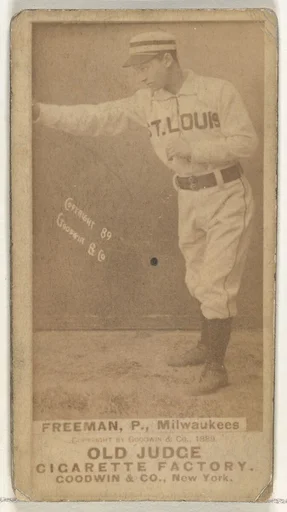 Julius Benjamin "Julie" Freeman, Pitcher, Milwaukee, from the Old Judge series (N172) for Old Judge Cigarettes