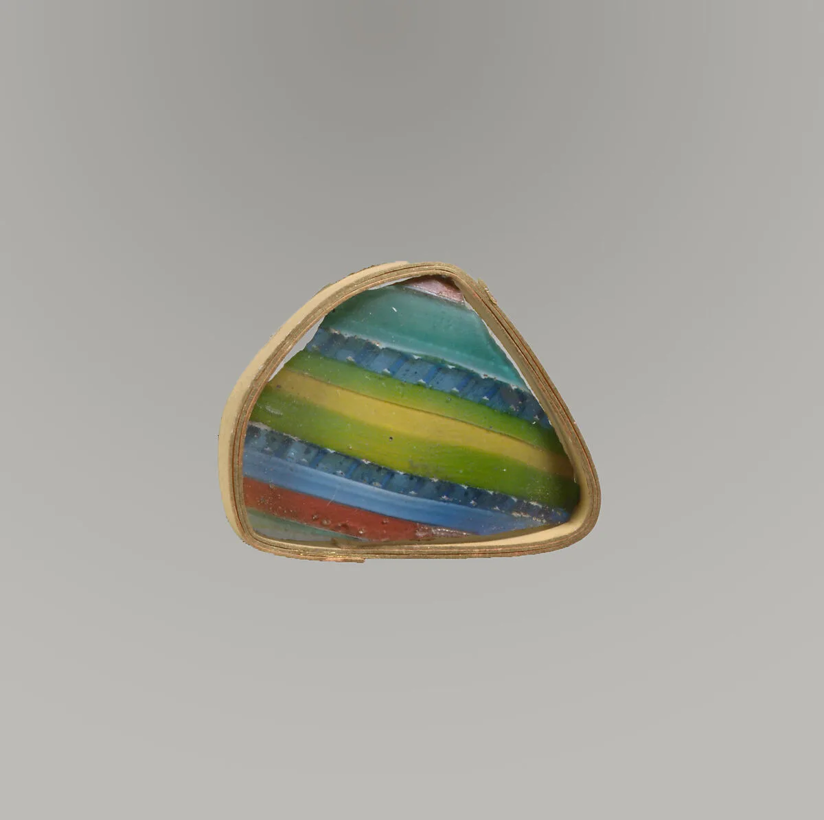 Glass striped mosaic bowl fragment — Unknown