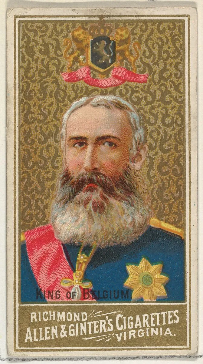 King of Belgium, from World's Sovereigns series (N34) for Allen & Ginter Cigarettes — Allen & Ginter