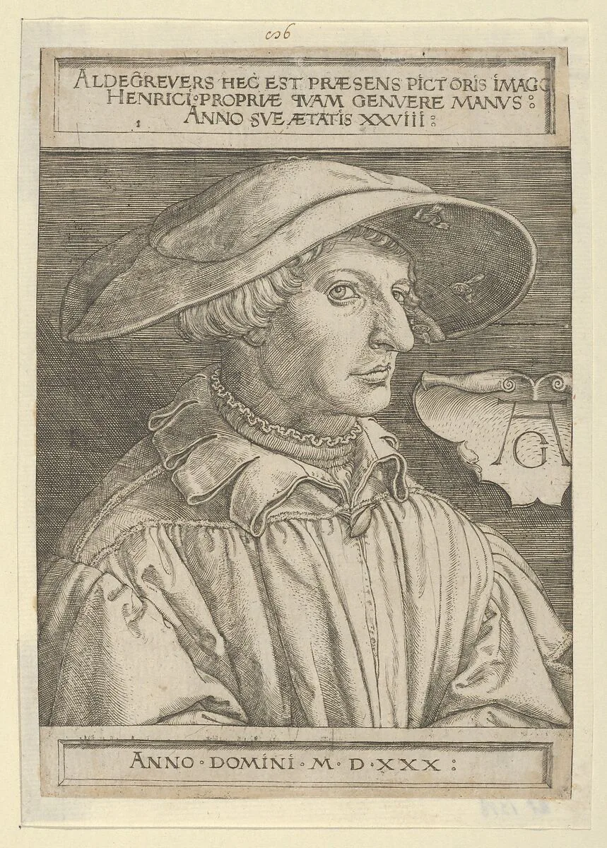 Self-Portrait at Age Twenty-Eight — Heinrich Aldegrever