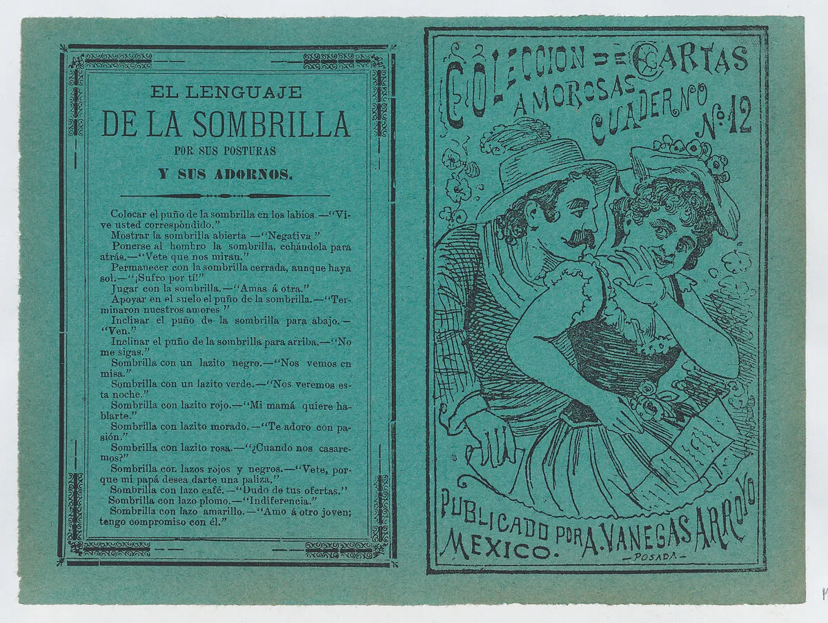 Front and back covers printed on the same sheet for a collection of love letters (number 12) — Antonio Vanegas Arroyo|José Guadalupe Posada