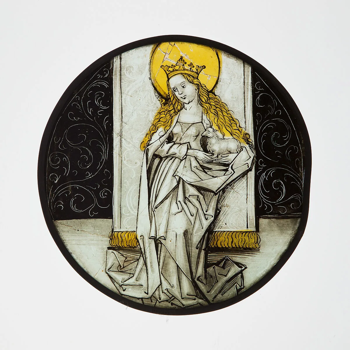 Roundel with Saint Agnes — Unknown