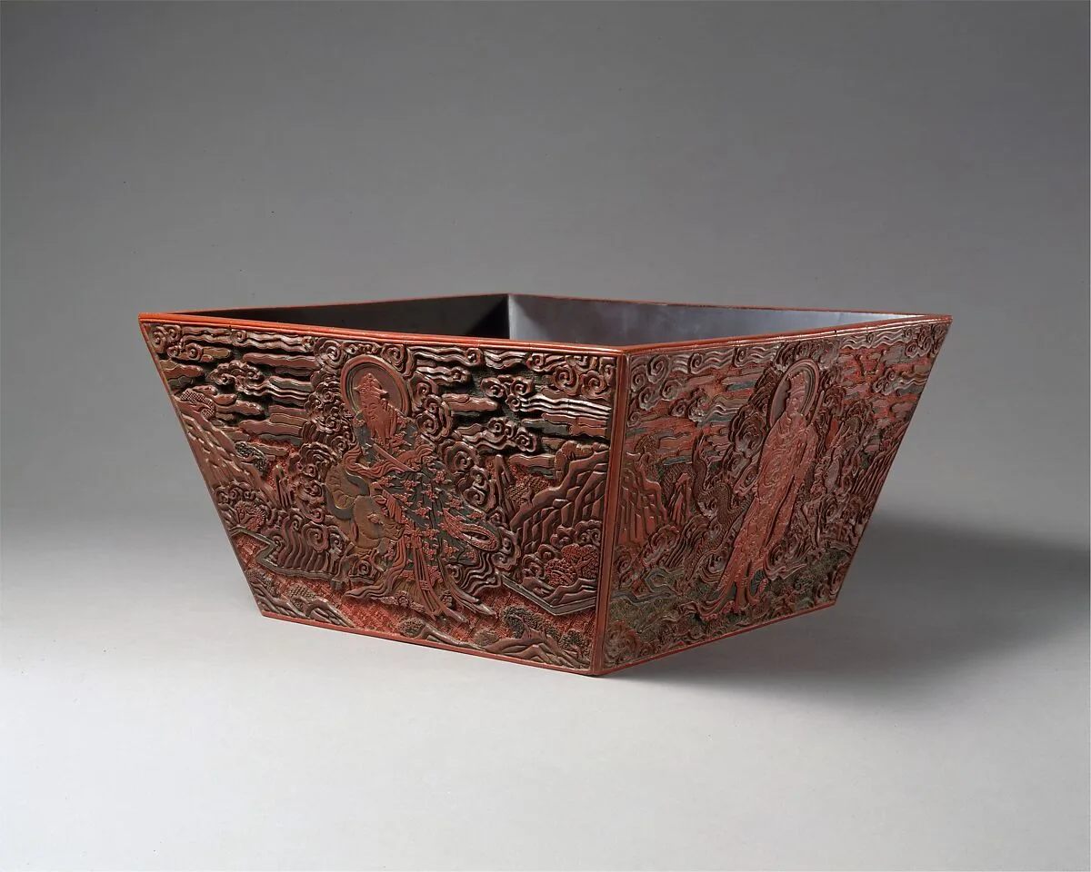 明嘉靖 剔彩二十八宿金曜四星君斗|Rice measure with four constellation deities — Unknown