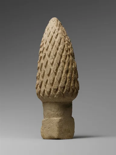 Limestone votive pine cone