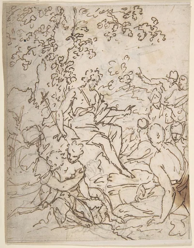 A Seated John the Baptist Preaching