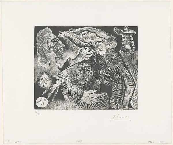 The Three Muskateers: Abduction, from 347 Suite — Pablo Picasso|Aldo and Piero Crommelynck|Galerie Louise Leiris