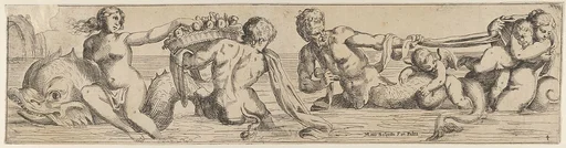 Plate 4: marine gods and other cavorting figures