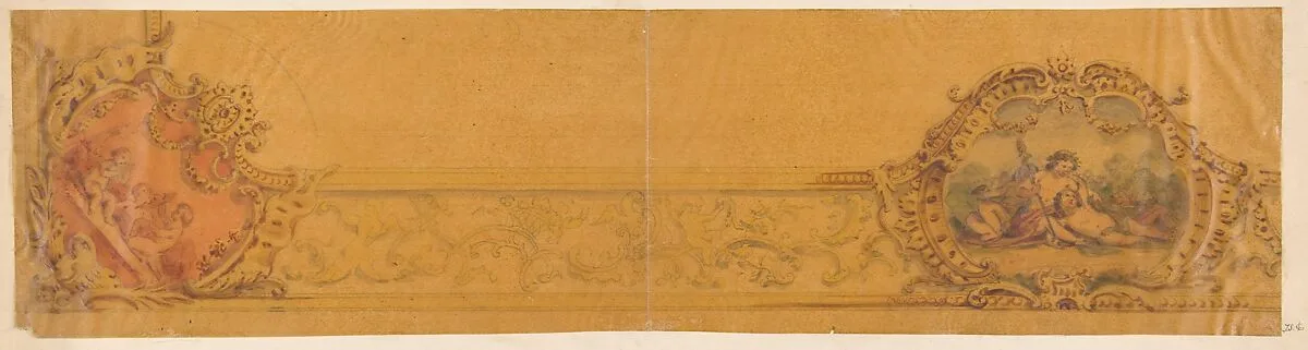 Design for the decorative border around a ceiling — Jules-Edmond-Charles Lachaise|Eugène-Pierre Gourdet