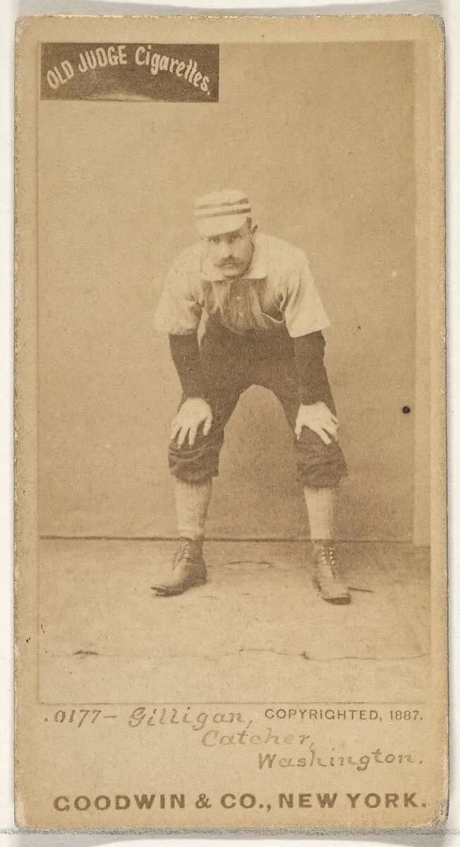 Andrew Bernard "Barney" Gilligan, Catcher, Washington Nationals, from the Old Judge series (N172) for Old Judge Cigarettes — Goodwin & Company