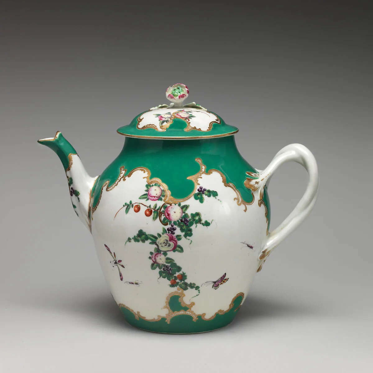 Teapot (part of a service) — Worcester factory|Dr. Wall Period