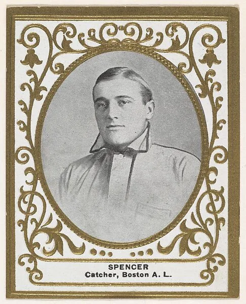 Spencer, Catcher, Boston, American League, from the Baseball Players (Ramlys) series (T204) issued by the Mentor Company to promote Ramly and T.T.T. Turkish Cigarettes — Mentor Company, Boston|Carl Homer Studios, Boston