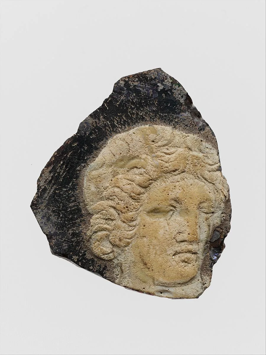 Glass cameo plaque fragment — Unknown