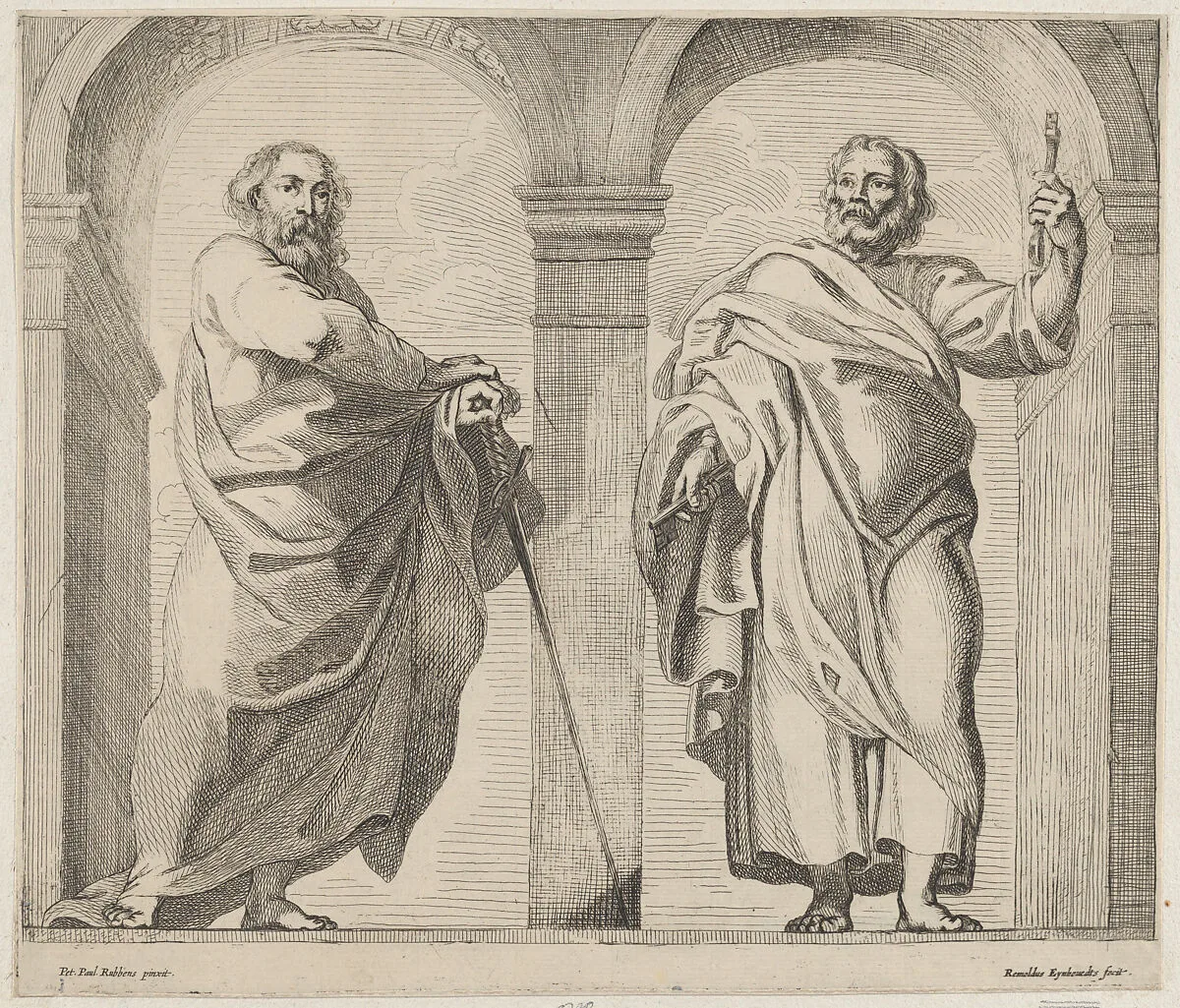 Saints Peter and Paul in a vestibule — Peter Paul Rubens|Rombout Eynhoudts
