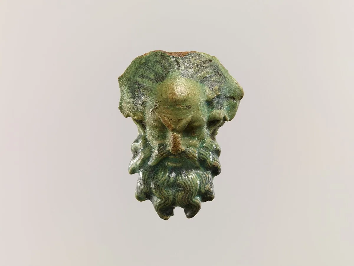 Head of a satyr for attachment to a jug — Unknown