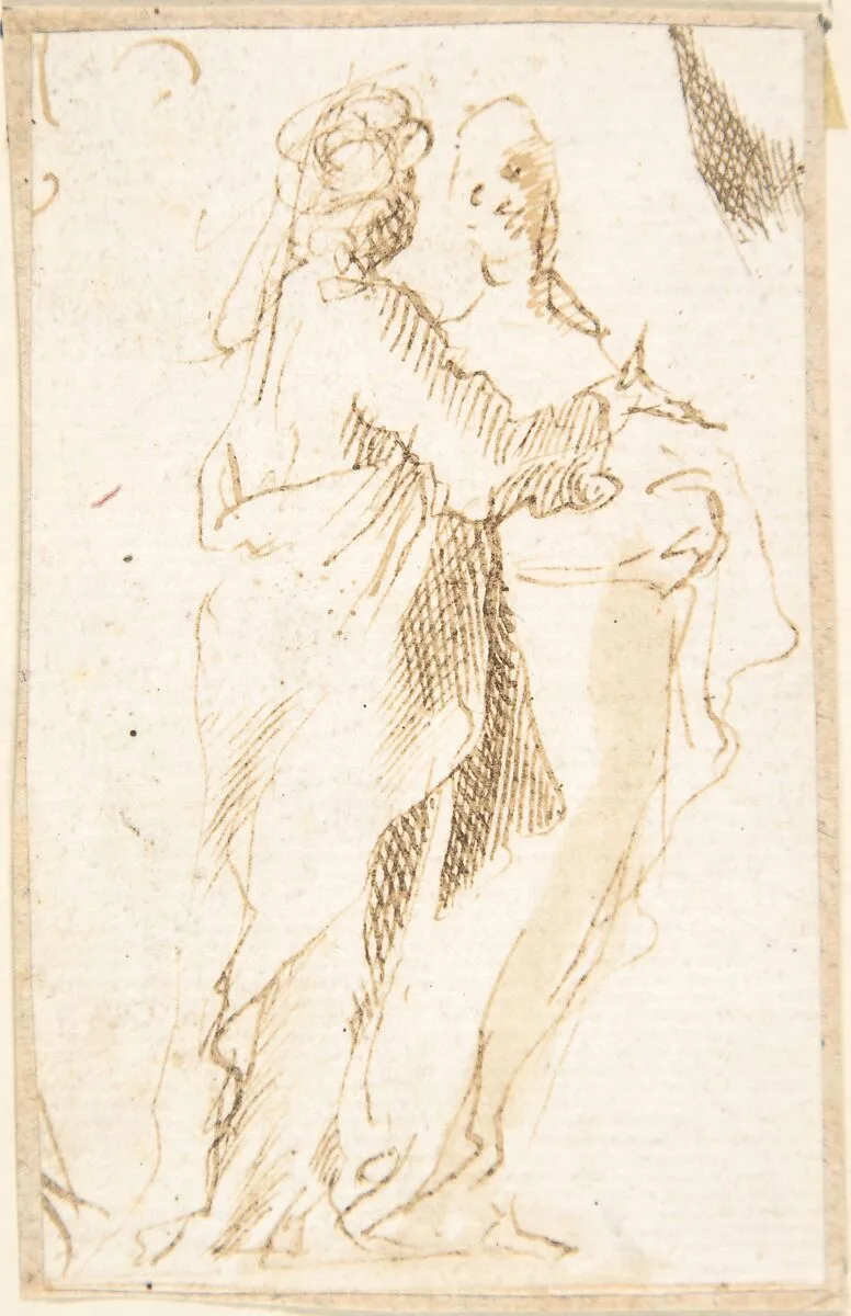 Two Standing Figures — Anonymous, Spanish, School of Seville, 17th century