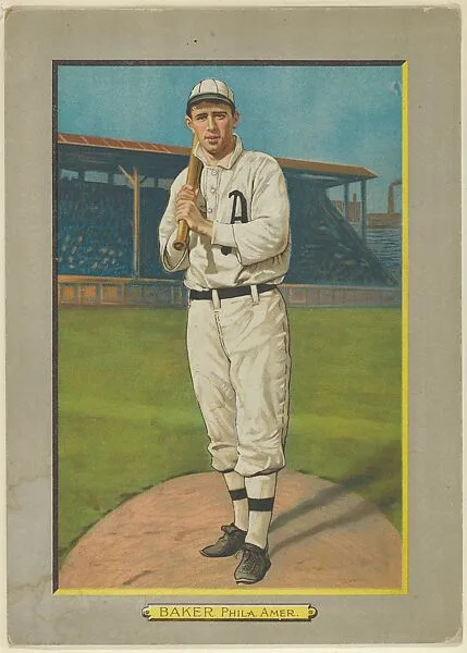 Frank Baker, Third Baseman, Philadelphia Athletics (American League), from Turkey Red Cabinets (T3) — American Tobacco Company