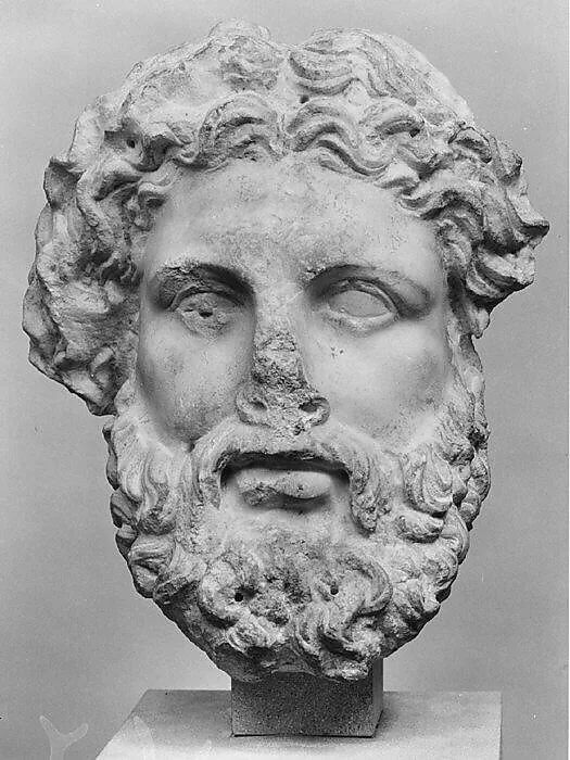 Marble head of a god, probably Zeus — Unknown