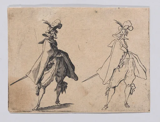 Reverse Copy of La Gentilhomme au Grand Manteau, Vu de Face (Gentleman with a Large Mantle, Seen from the Front), from Les Caprices Series A, The Florence Set