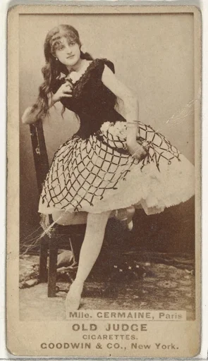 Mlle. Germaine, Paris, from the Actors and Actresses series (N171) for Old Judge Cigarettes