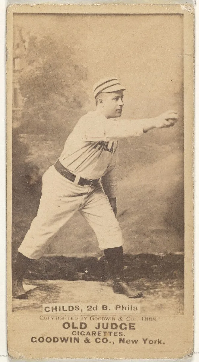 Clarence Algernon "Cupid" Childs, 2nd Base, Philadelphia, from the Old Judge series (N172) for Old Judge Cigarettes — Goodwin & Company
