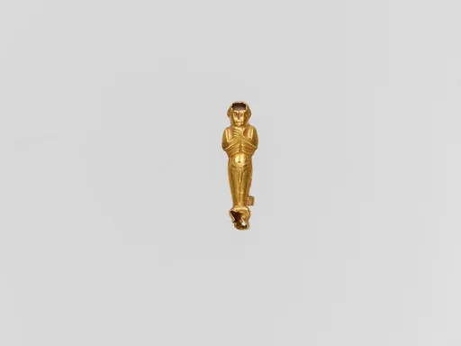 Gold pendant capsule in the form of a male figure