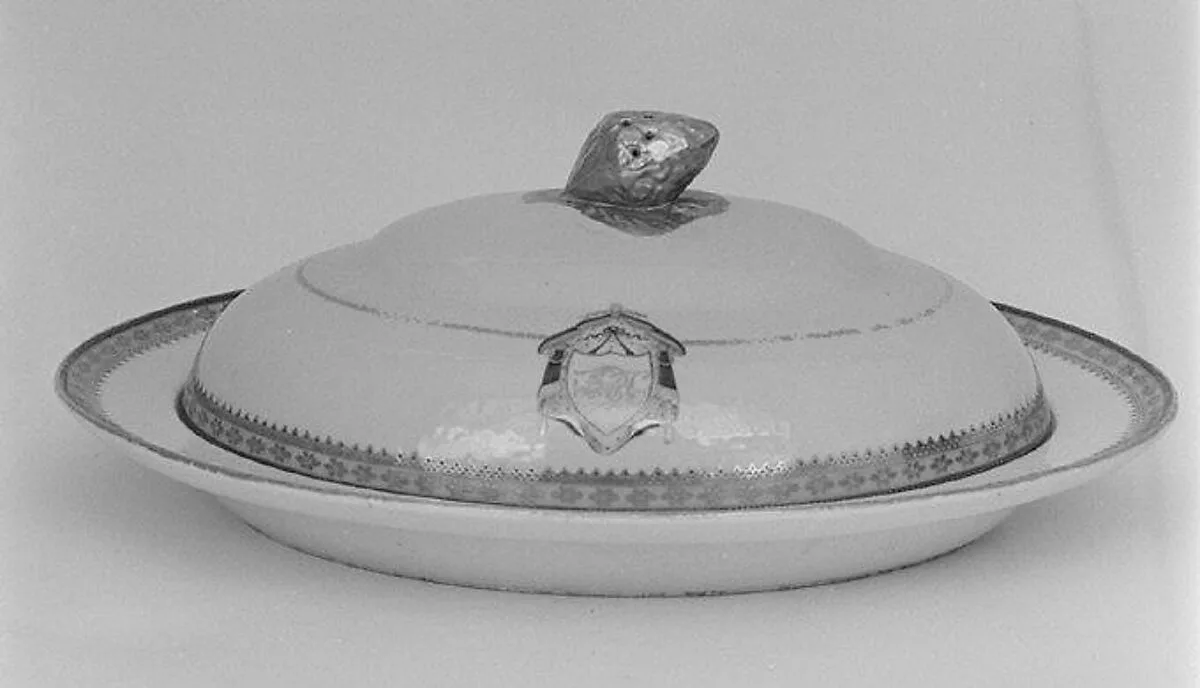 Deep dish with cover (part of a service) — Unknown