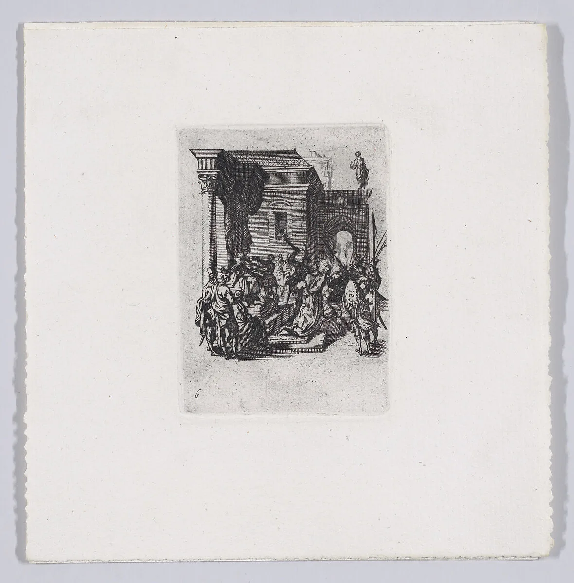 Reverse Copy of La Condamnation a Mort (Jesus Sentenced to Death), from La Petite Passion (The Little Passion) — Anonymous|Jacques Callot