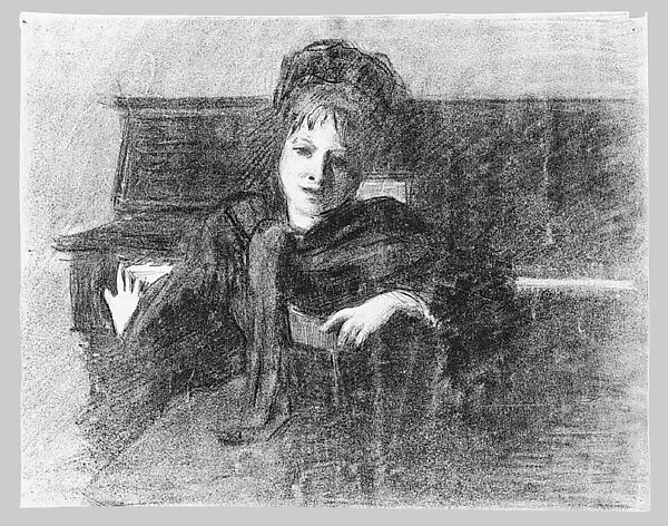 Woman Seated before Piano (from Scrapbook) — John Singer Sargent