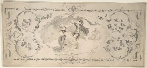 Design with Dancers in a Cartouche
