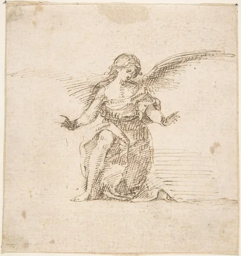 Kneeling Angel With Hands Outstretched