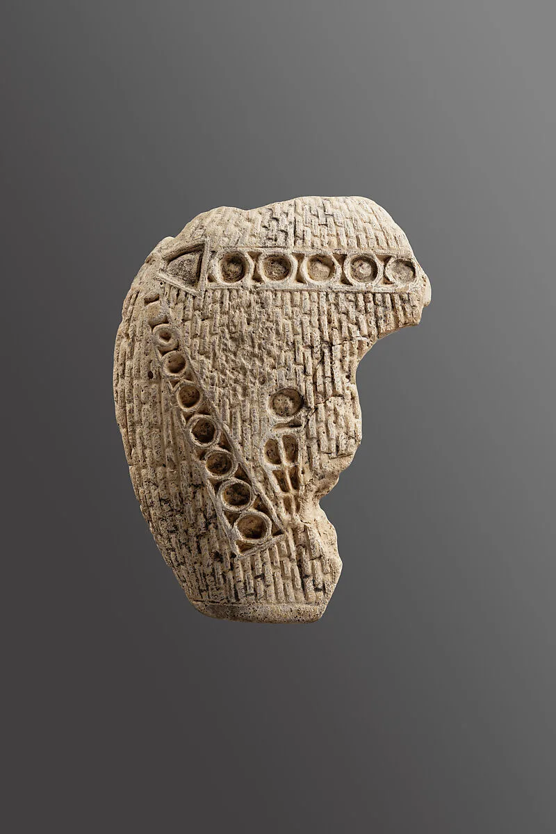 Statue wig fragment, inlays missing — Unknown