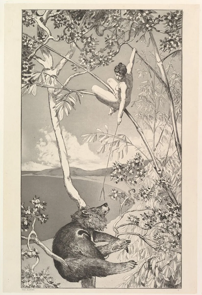 Bär und Elfe, from the series Intermezzi — Max Klinger