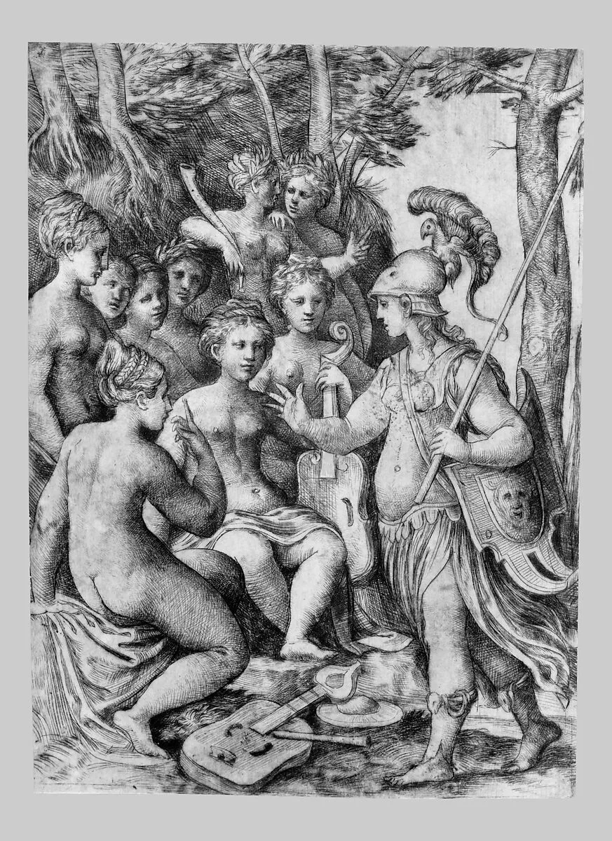 Minerva and the Muses — Andrea Schiavone (Andrea Meldola)