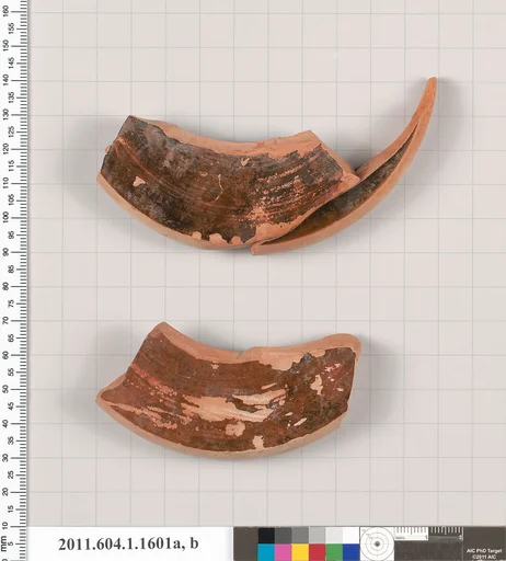 Terracotta fragments of kylikes (drinking cups)