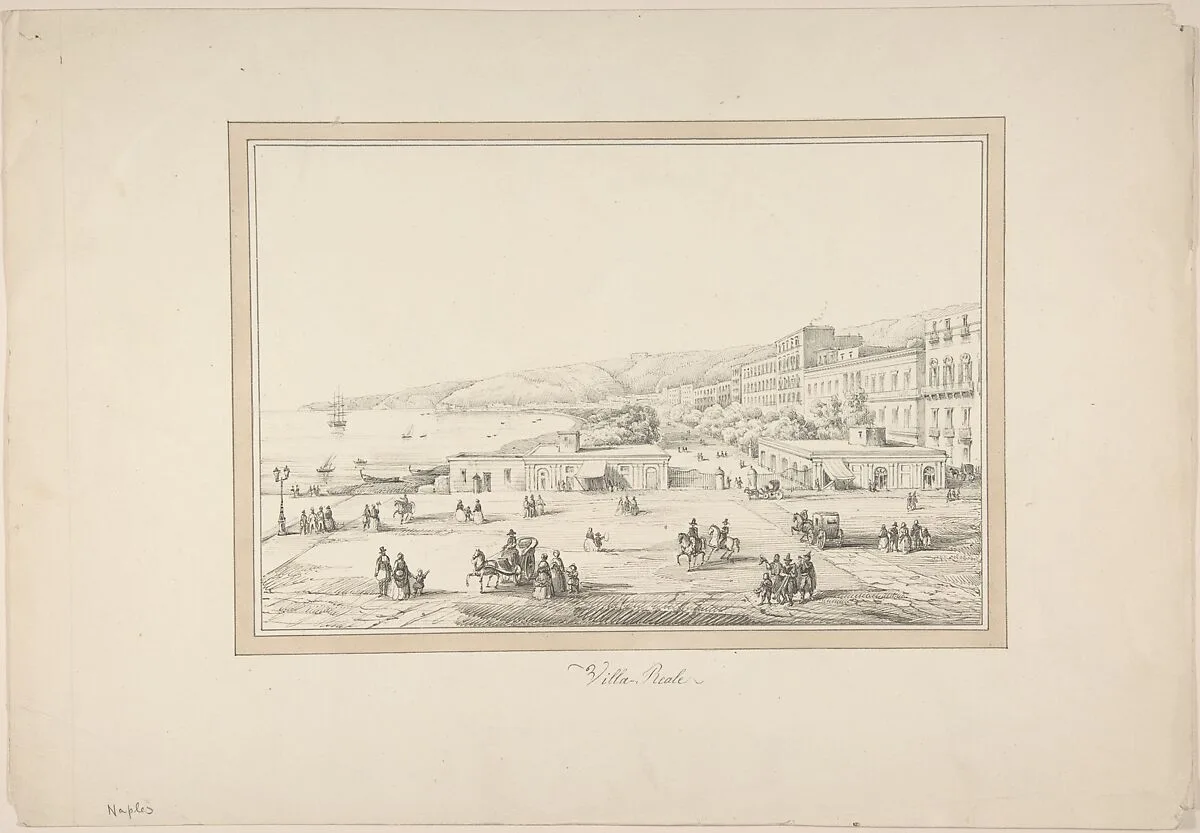View of Naples: Villa Reale — Anonymous, French, 19th century