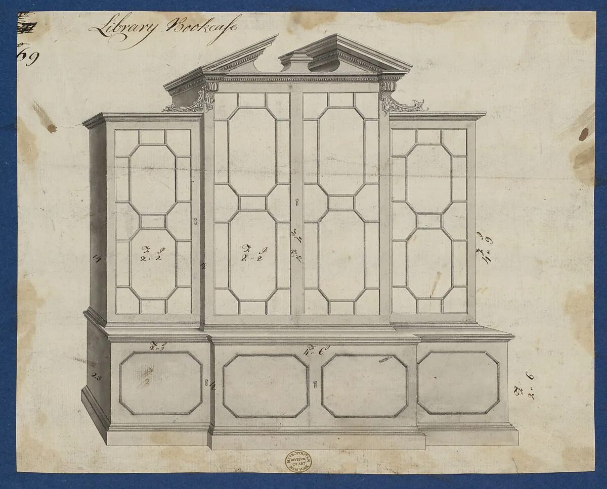 Library Bookcase, from Chippendale Drawings, Vol. II — Thomas Chippendale
