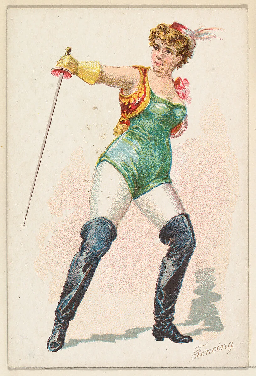 Fencing, from the Pretty Athletes series (N196) issued by Wm. S. Kimball & Co. — William S. Kimball & Company|Julius Bien & Co.