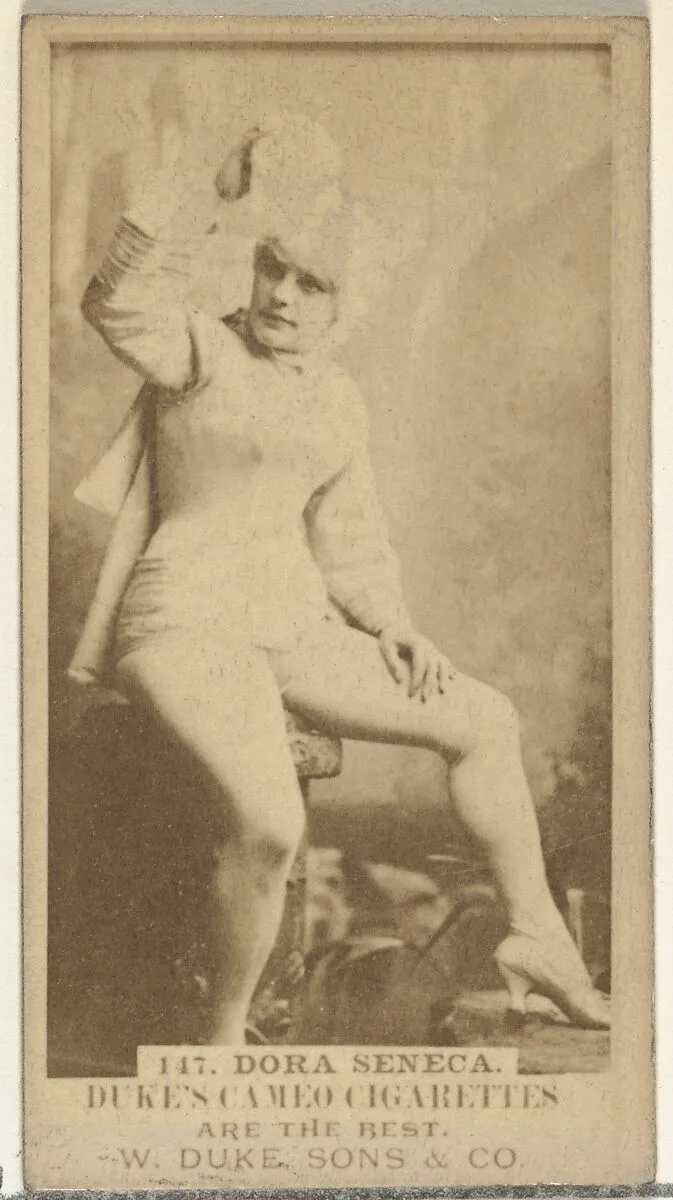 Card Number 147, Dora Seneca, from the Actors and Actresses series (N145-5) issued by Duke Sons & Co. to promote Cameo Cigarettes — W. Duke, Sons & Co.