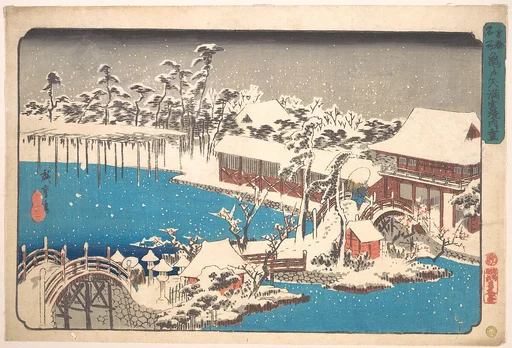 東都名所 亀戸天満宮境内雪|Kameido Tenmangu Keidai no Yuki