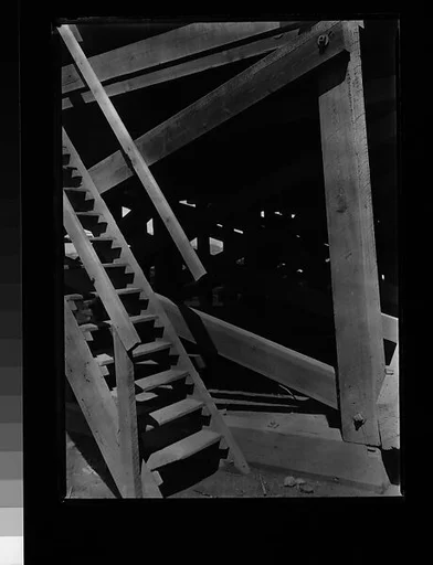 [Wooden Ladder and Beams in Sunlight]