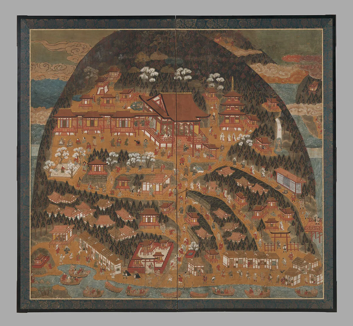 長命寺参詣曼荼羅図屏風|Chōmeiji Temple Pilgrimage Mandala — Unknown