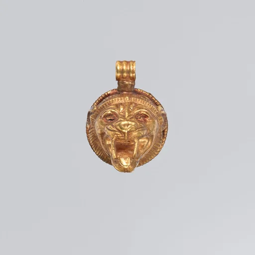 Gold lion-head pendant
